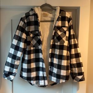 Lined hooded flannel